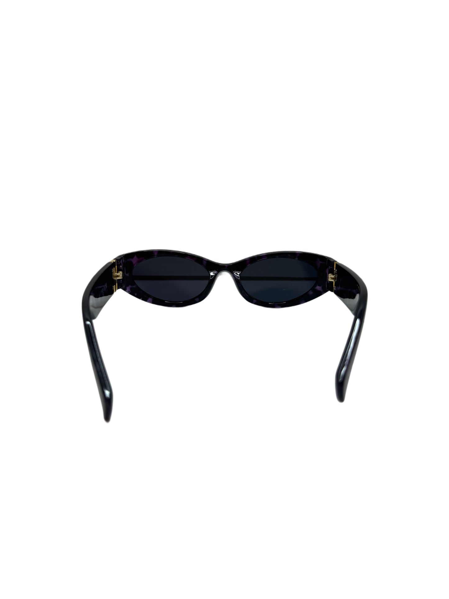 Bold Purple Cat-Eye Sunglasses with Gold Accent Temples