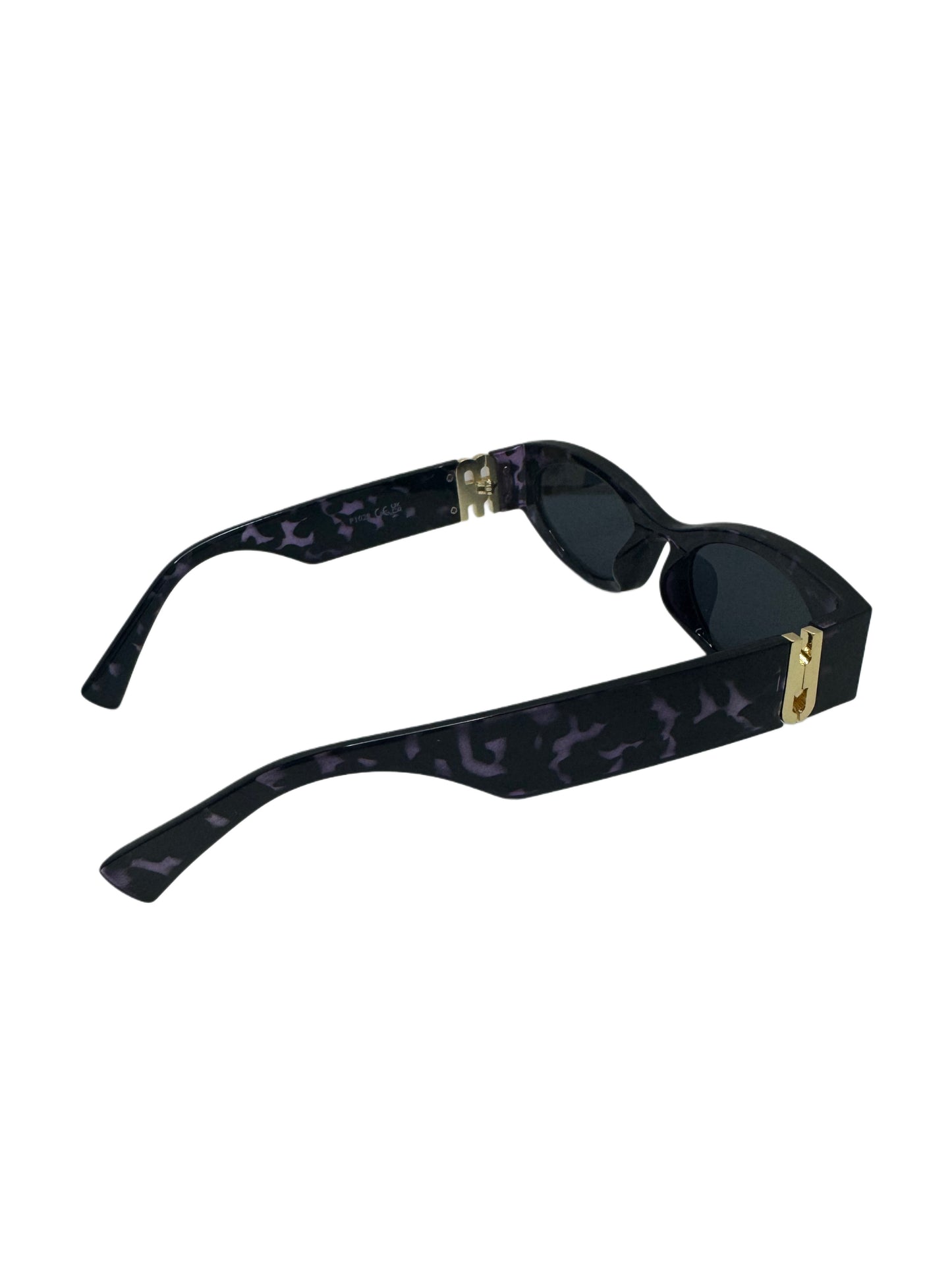 Bold Purple Cat-Eye Sunglasses with Gold Accent Temples