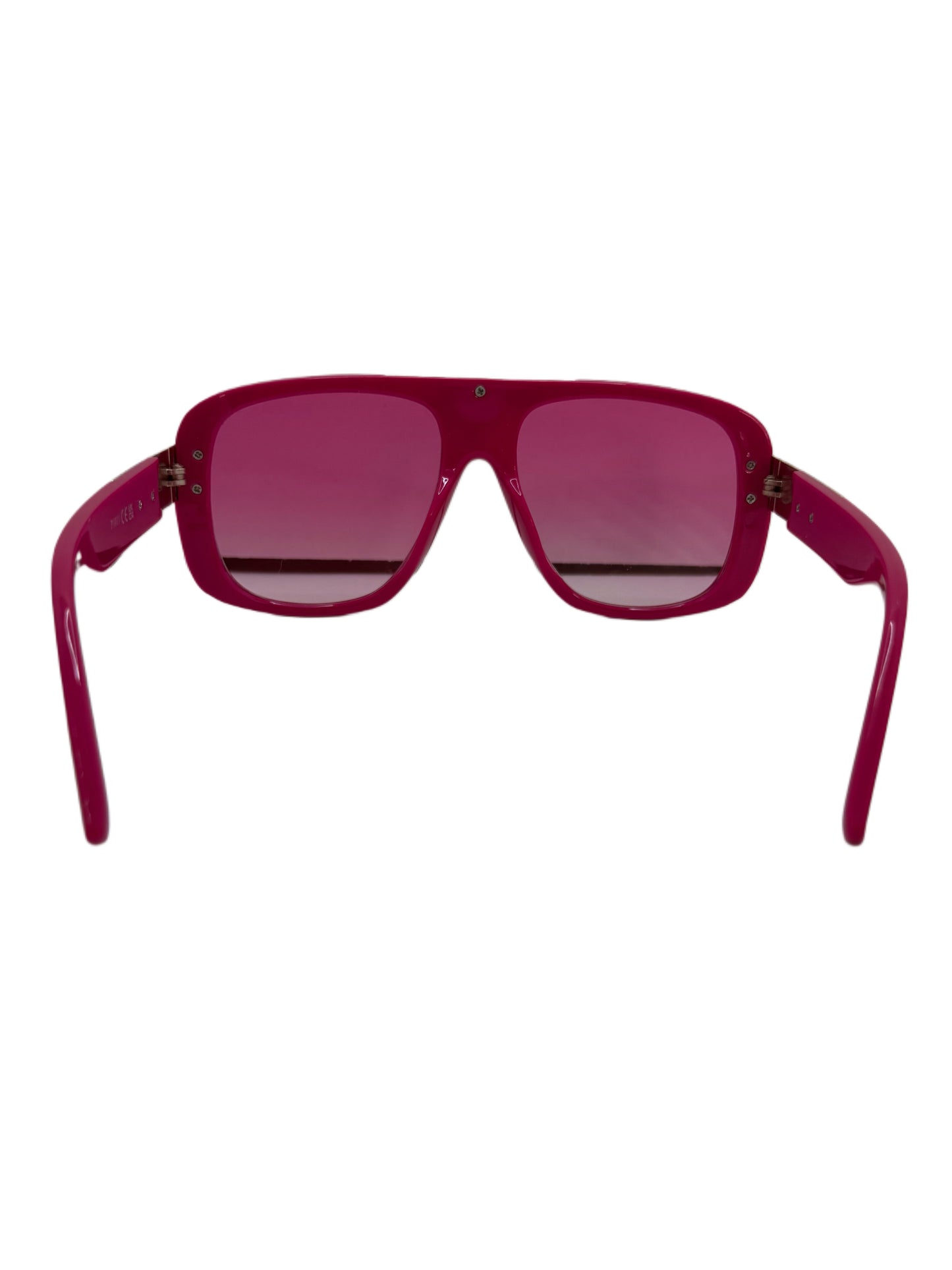 Vibrant Pink Aviator Sunglasses with Gold Accent and Pink Lenses
